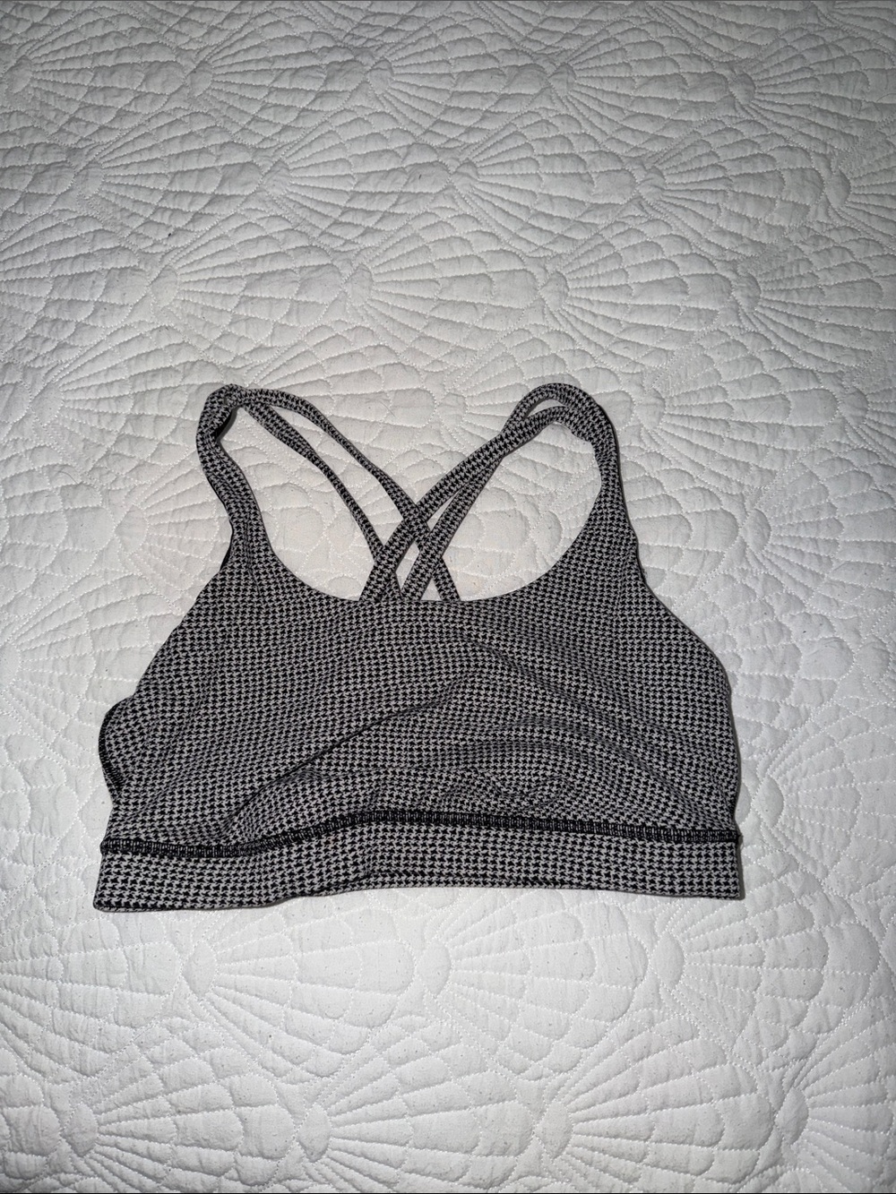 lululemon athletica Black & White Seamless Cross-Back Sports Bra